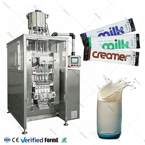 high speed 4 lanes milk creamer stick sachet filling sealing packing machine automatic